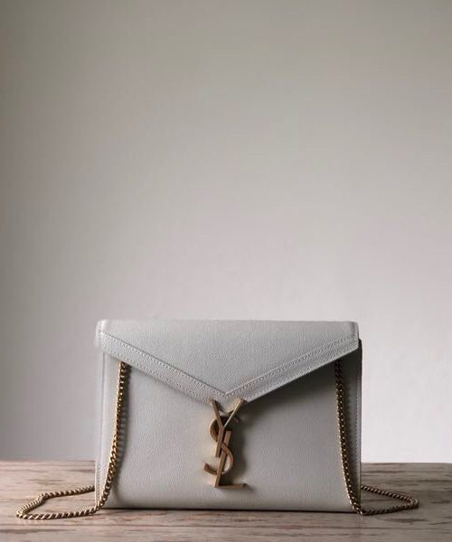 [REP 1:1] Saint Laurent Cassandra Flap-Front Crossbody Bag White For Women 8.7in/22cm YSL