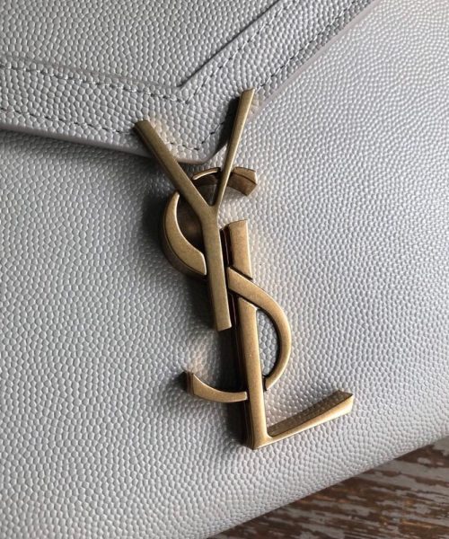 [REP 1:1] Saint Laurent Cassandra Flap-Front Crossbody Bag White For Women 8.7in/22cm YSL