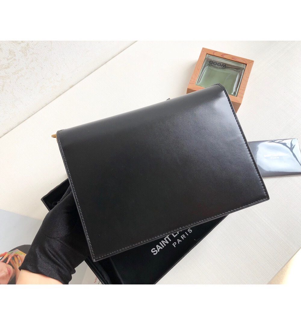 [REP 1:1] Saint Laurent Cassandra Medium Chain Bag Black For Women 8.6in/22cm YSL 5327500SX0W1000