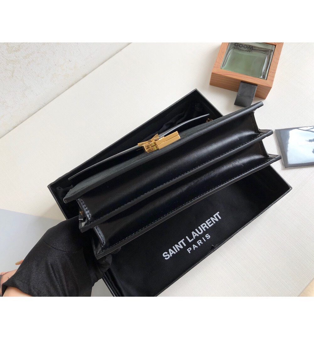 [REP 1:1] Saint Laurent Cassandra Medium Chain Bag Black For Women 8.6in/22cm YSL 5327500SX0W1000