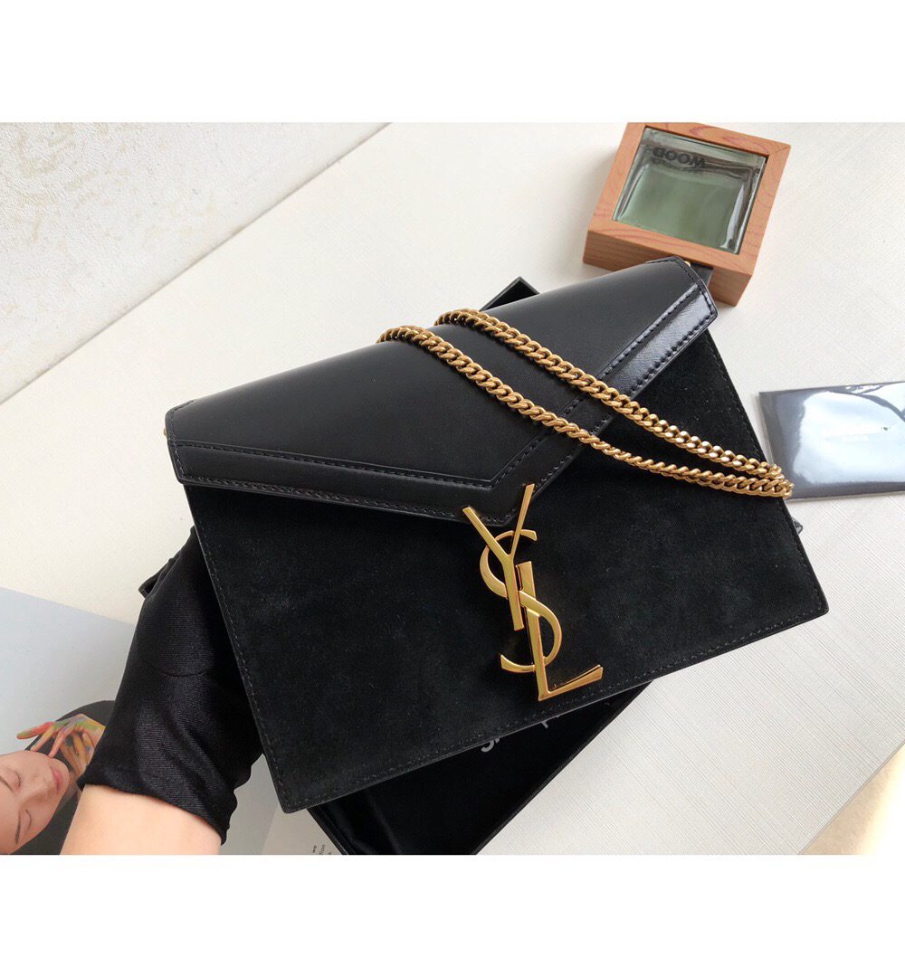 [REP 1:1] Saint Laurent Cassandra Medium Chain Bag Black For Women 8.6in/22cm YSL 5327500SX0W1000
