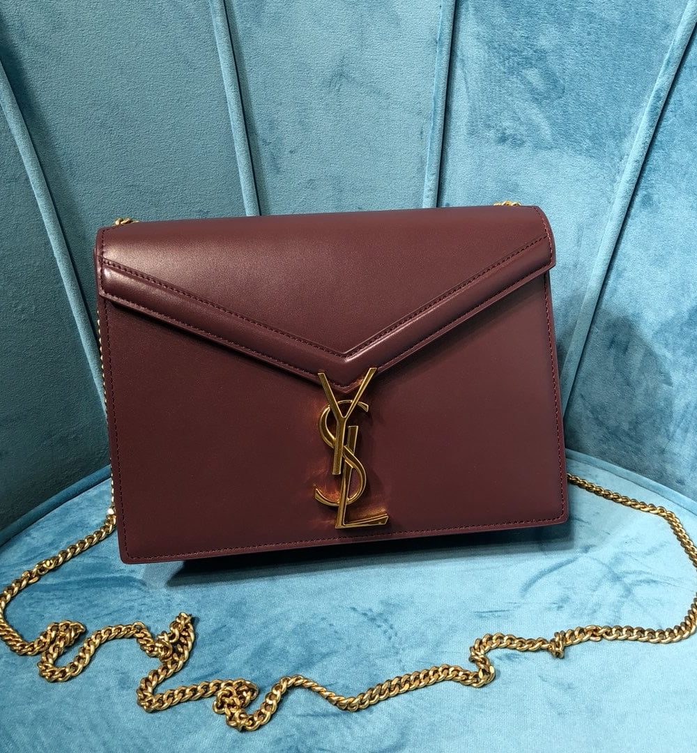 [REP 1:1] Saint Laurent Cassandra Medium Chain Bag Burgundy For Women 8.7in/22cm YSL 532750BOW0W6008