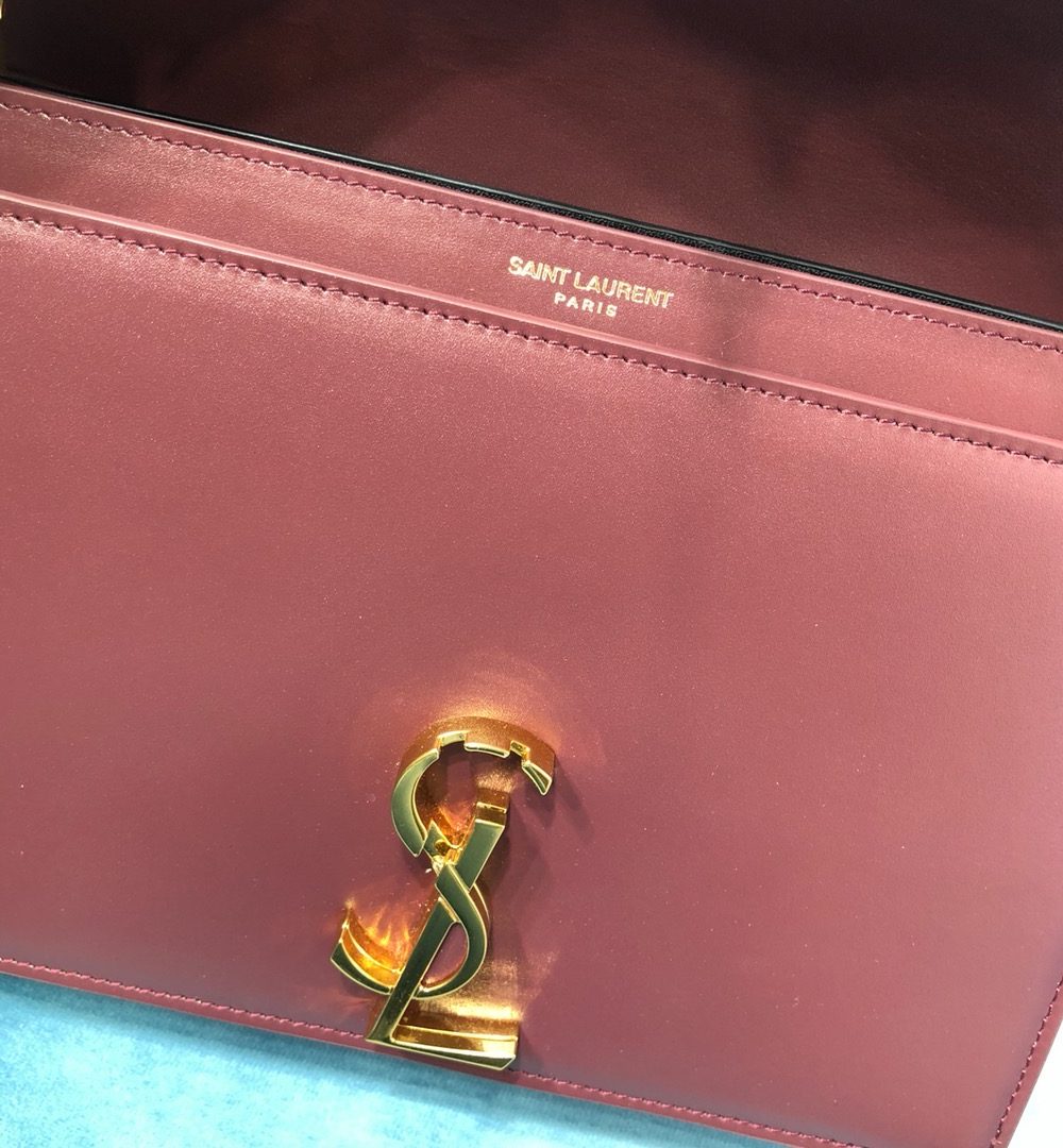 [REP 1:1] Saint Laurent Cassandra Medium Chain Bag Burgundy For Women 8.7in/22cm YSL 532750BOW0W6008