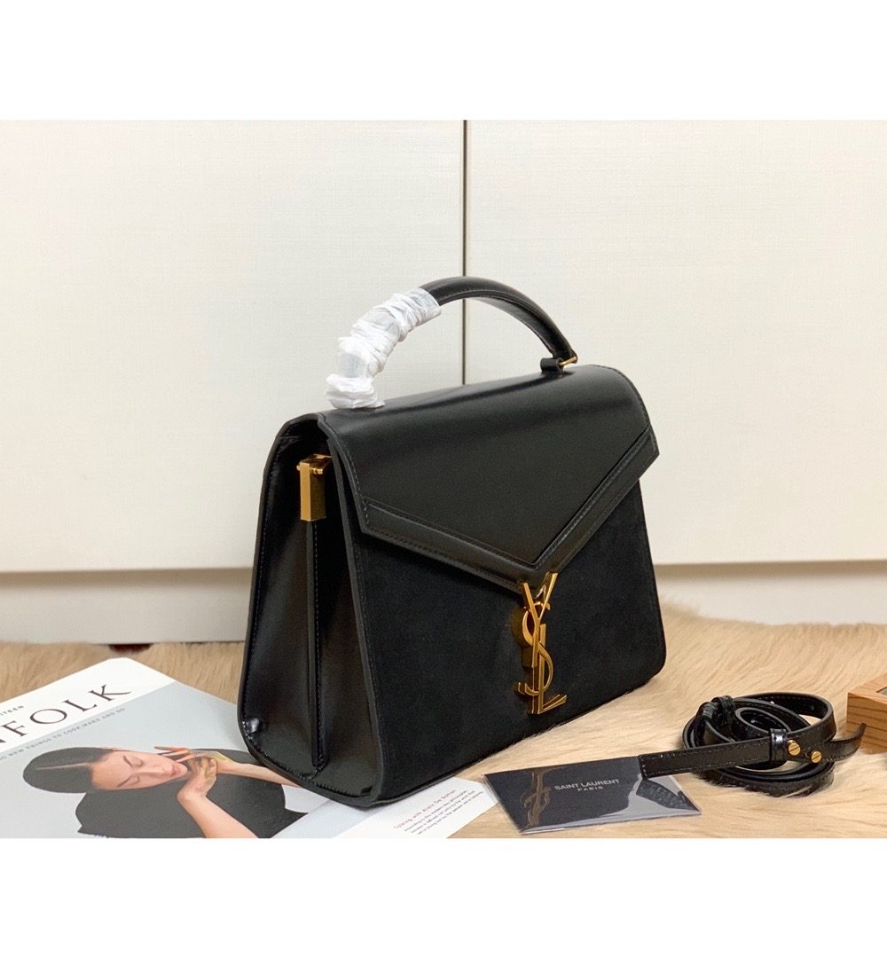 [REP 1:1] Saint Laurent Cassandra Medium Top Handle Bag In Grain Black For Women 9.6in/24.5cm YSL 623931BOW0W1000