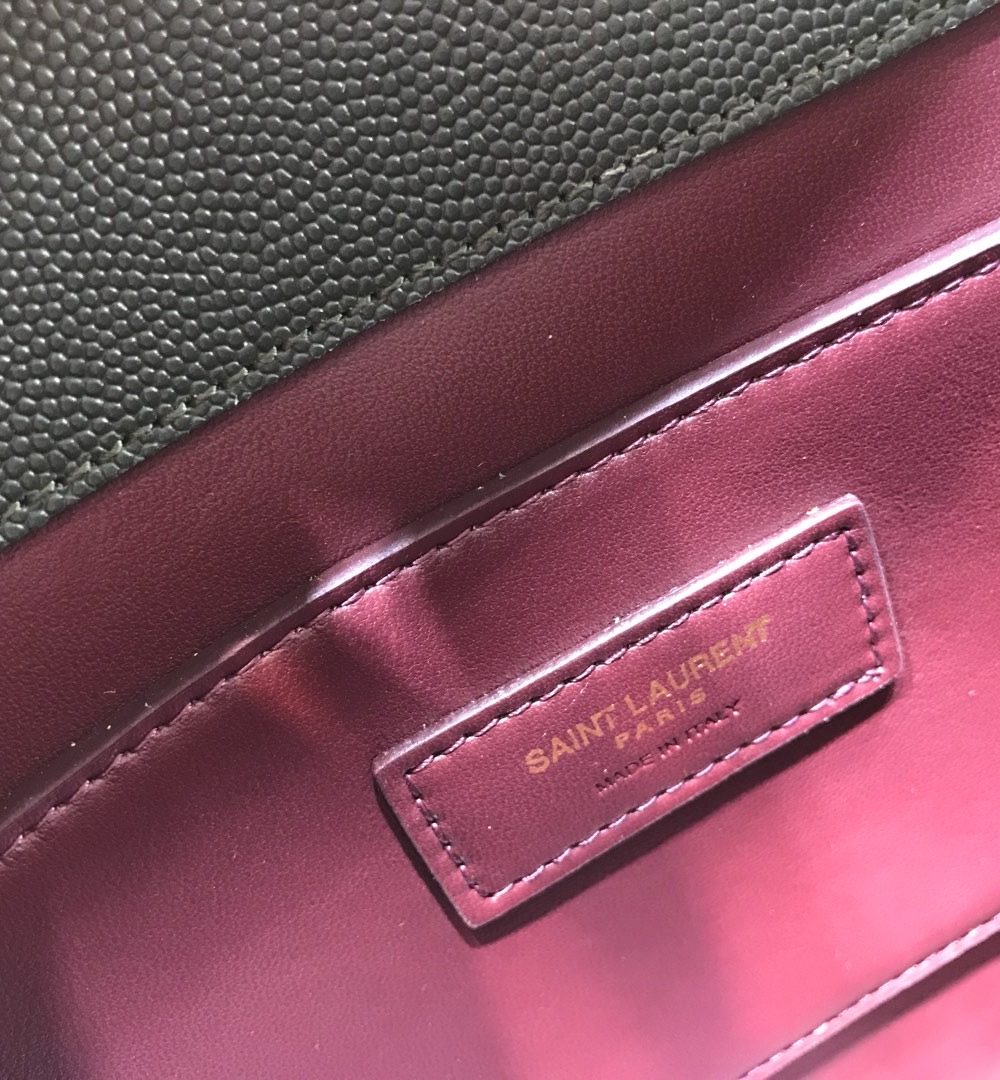 [REP 1:1] Saint Laurent Cassandra Medium Top Handle Bag In Grain Dark Green For Women 9.6in/24.5cm YSL