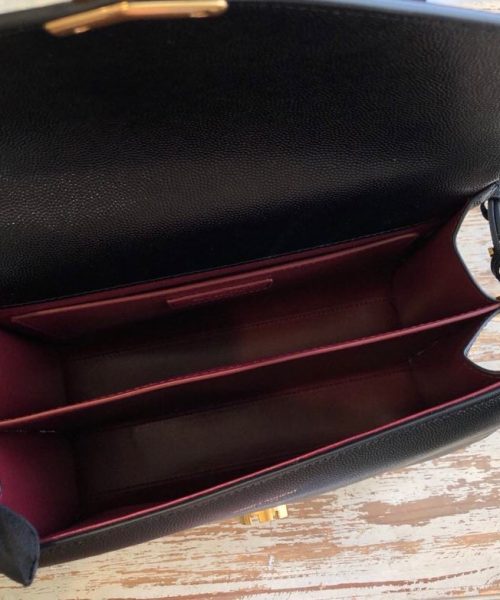 [REP 1:1] Saint Laurent Cassandra Medium Top Handle Bag In Grain De Poudre Embossed Black For Women 9.6in/25cm 623931BOW0W1000