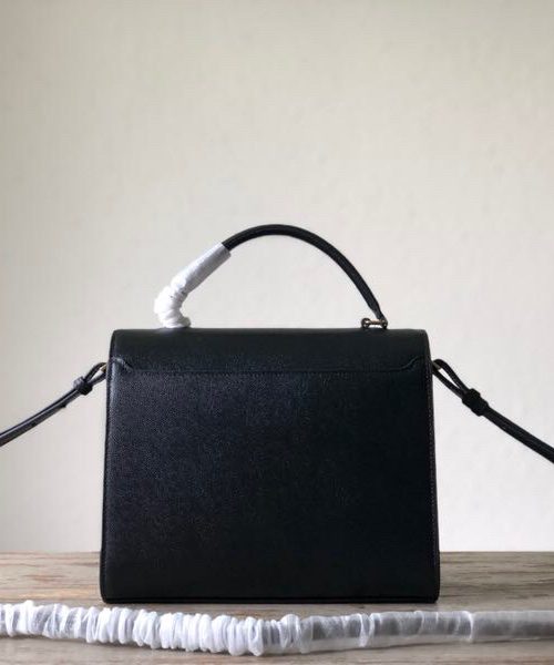 [REP 1:1] Saint Laurent Cassandra Medium Top Handle Bag In Grain De Poudre Embossed Black For Women 9.6in/25cm 623931BOW0W1000