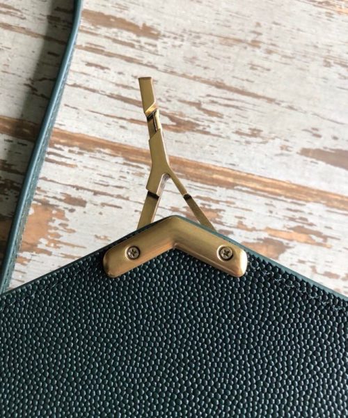 [REP 1:1] Saint Laurent Cassandra Medium Top Handle Bag In Grain De Poudre Embossed Dark Green For Women 9.6in/25cm