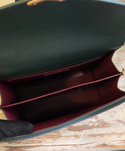 [REP 1:1] Saint Laurent Cassandra Medium Top Handle Bag In Grain De Poudre Embossed Dark Green For Women 9.6in/25cm