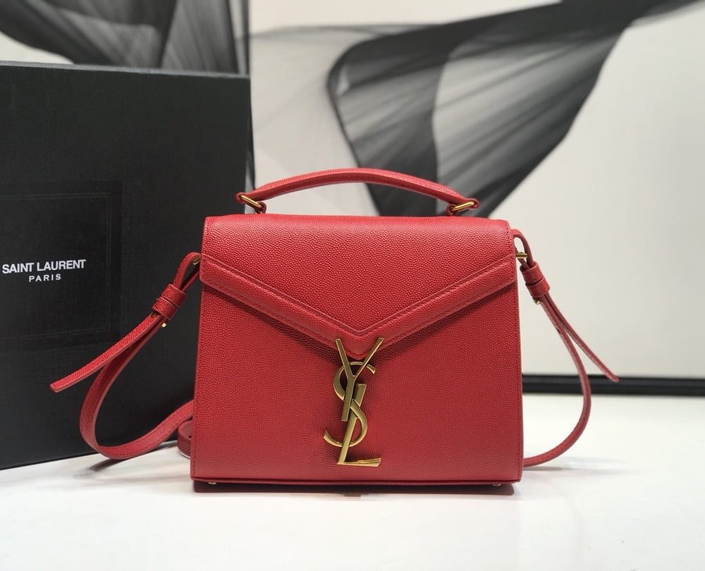 [REP 1:1] Saint Laurent Cassandra Medium Top Handle Bag Red For Women 9.6in/24.5cm YSL