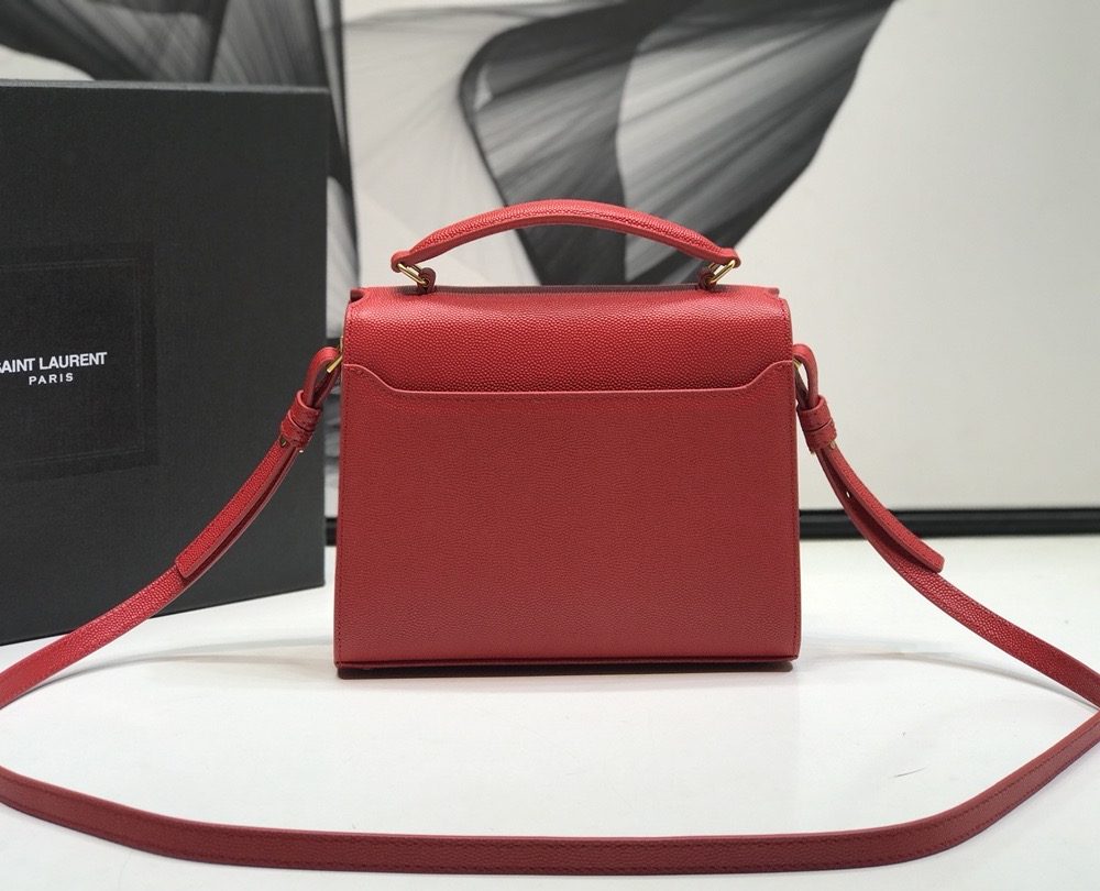 [REP 1:1] Saint Laurent Cassandra Medium Top Handle Bag Red For Women 9.6in/24.5cm YSL