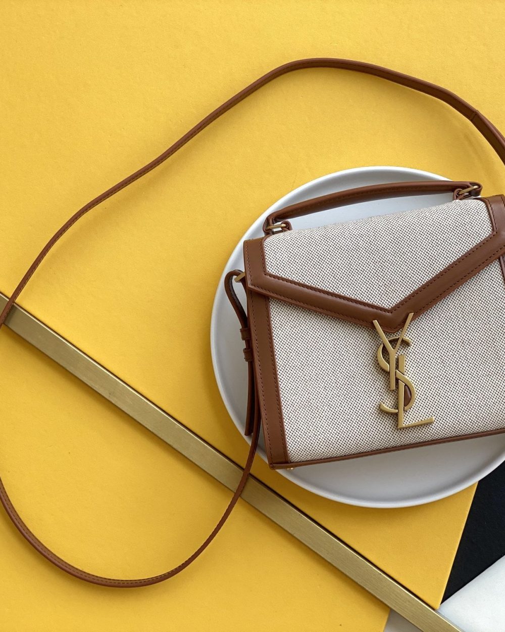 [REP 1:1] Saint Laurent Cassandra Mini Top Handle Bag For Women 7.8in/20cm Gold Hardware YSL 623930HZD2J9380