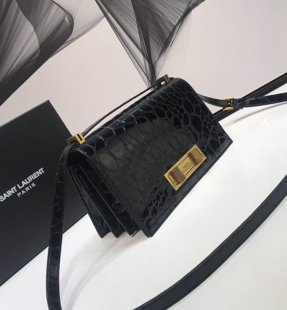 [REP 1:1] Saint Laurent Cassandra Small Crossbody Bag With Stone Print Black For Women 7.4in/19cm YSL