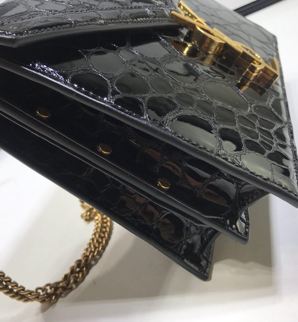 [REP 1:1] Saint Laurent Cassandra Small Crossbody Bag With Stone Print Black For Women 7.4in/19cm YSL