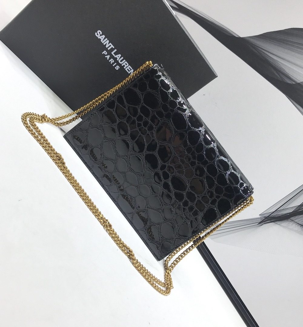 [REP 1:1] Saint Laurent Cassandra Small Crossbody Bag With Stone Print Black For Women 7.4in/19cm YSL