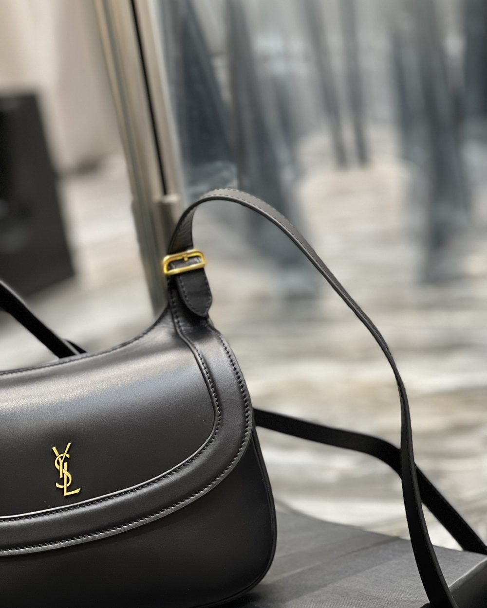 [REP 1:1] Saint Laurent Charlie Medium Shoudler Bag Black For Women 9.1in/23cm YSl 6867422R20W1000