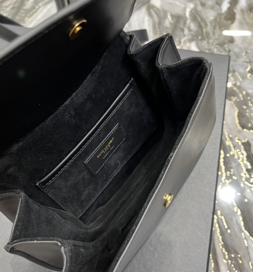 [REP 1:1] Saint Laurent Charlie Medium Shoudler Bag Black For Women 9.1in/23cm YSl 6867422R20W1000