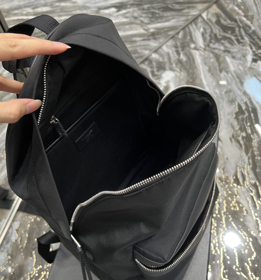 [REP 1:1] Saint Laurent City Backpack In Canvas Unisex For Women 13.8in/35cm Black YSL