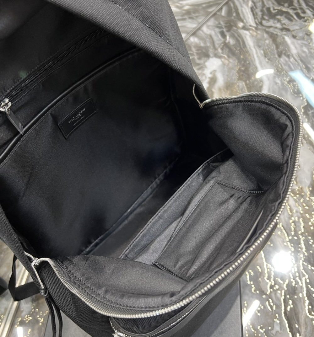 [REP 1:1] Saint Laurent City Backpack In Canvas Unisex For Women 15in/38cm Black YSL
