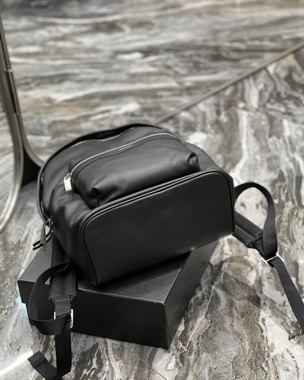 [REP 1:1] Saint Laurent City Backpack In Unisex For Women 13.8in/35cm Black YSL