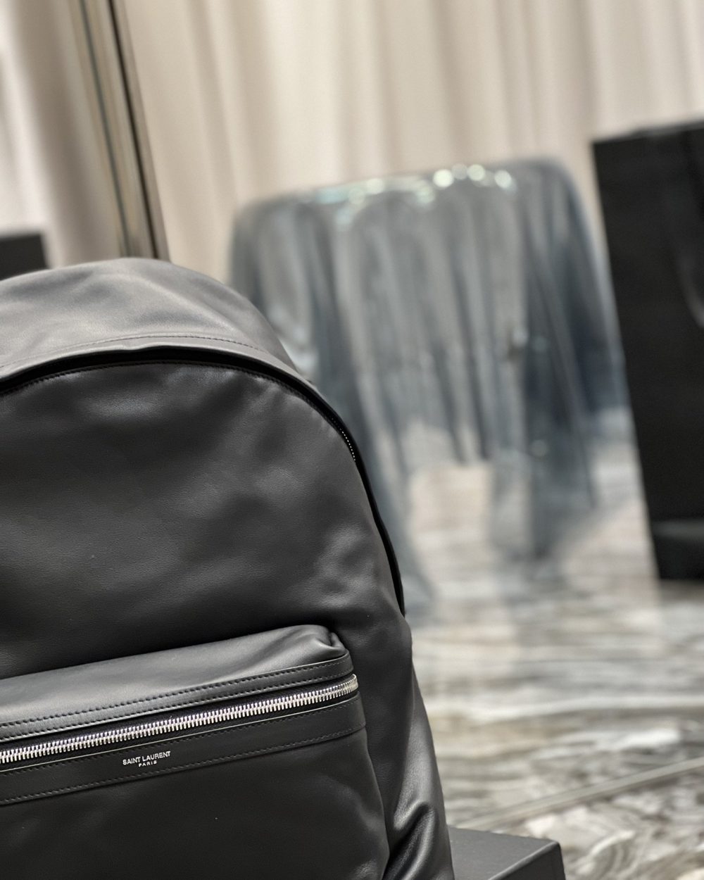 [REP 1:1] Saint Laurent City Backpack Unisex For Women 15in/38cm Black YSL