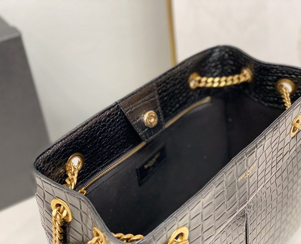 [REP 1:1] Saint Laurent Claude-Effect Tote Bag Black For Women 11in/28cm YSL 64028116J0W