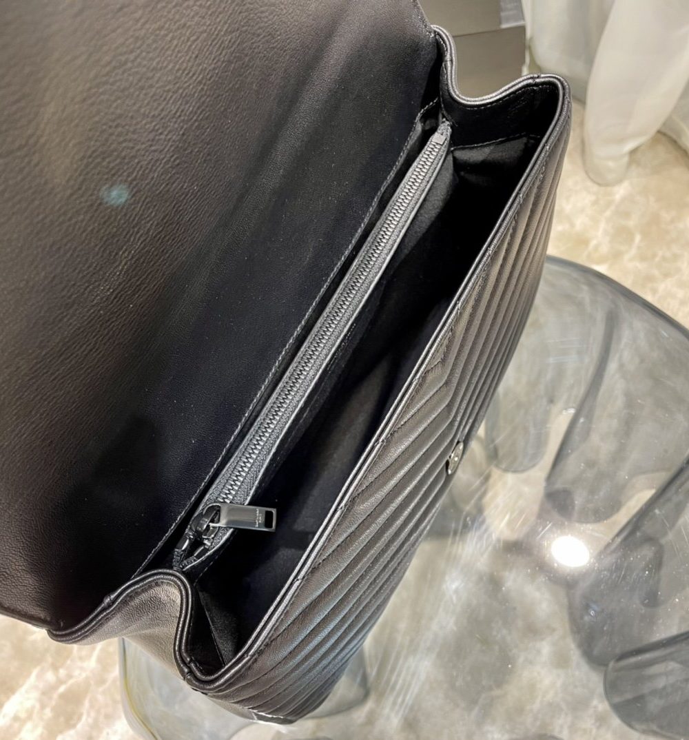 [REP 1:1] Saint Laurent College Large Chain Bag Black With Metal Toned Hardware For Women 12.6in/32cm YSL 600278BRM081000