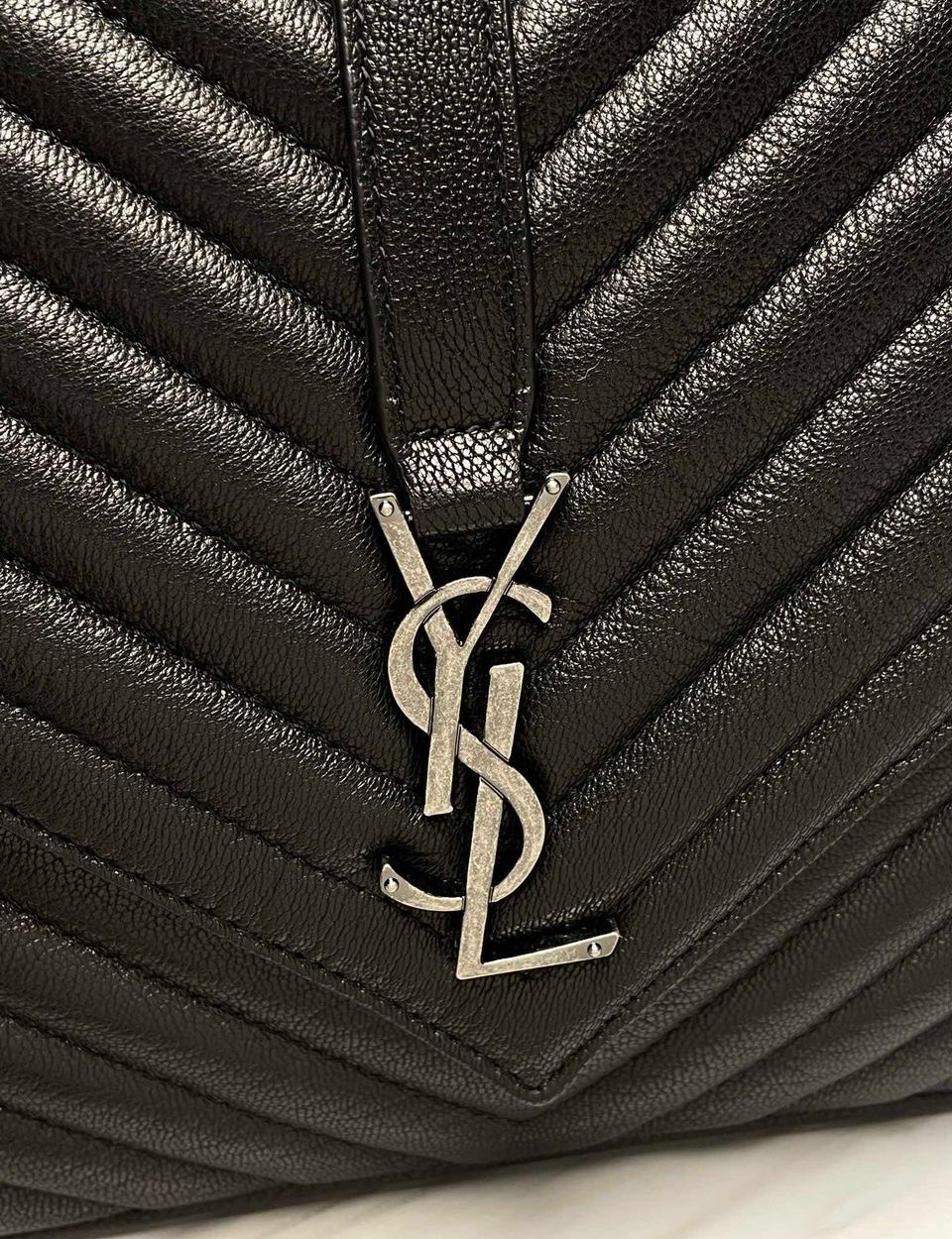 [REP 1:1] Saint Laurent College Large Chain Bag Black With Silver Toned Hardware For Women 12.6in/32cm YSL 600278BRM041000