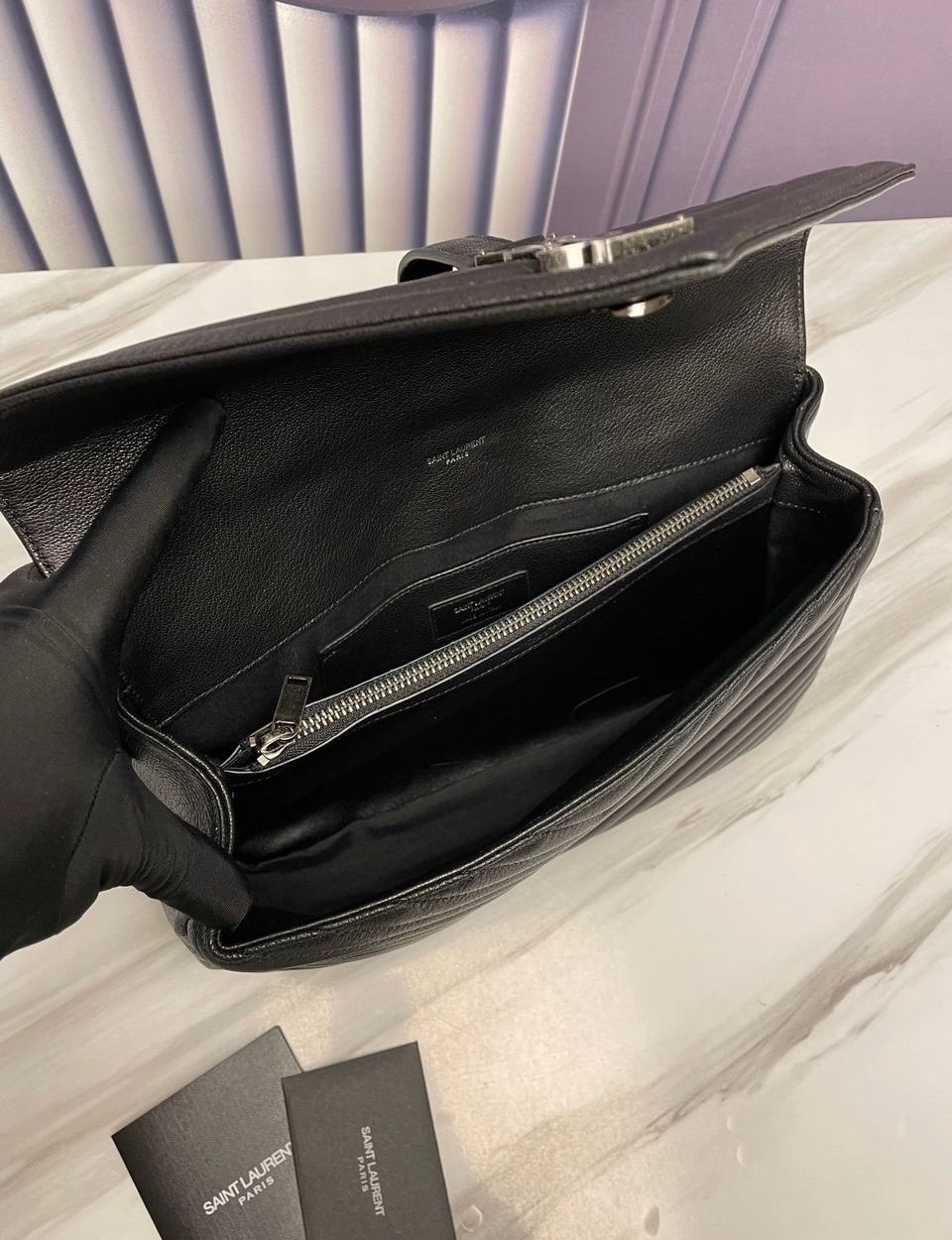 [REP 1:1] Saint Laurent College Large Chain Bag Black With Silver Toned Hardware For Women 12.6in/32cm YSL 600278BRM041000