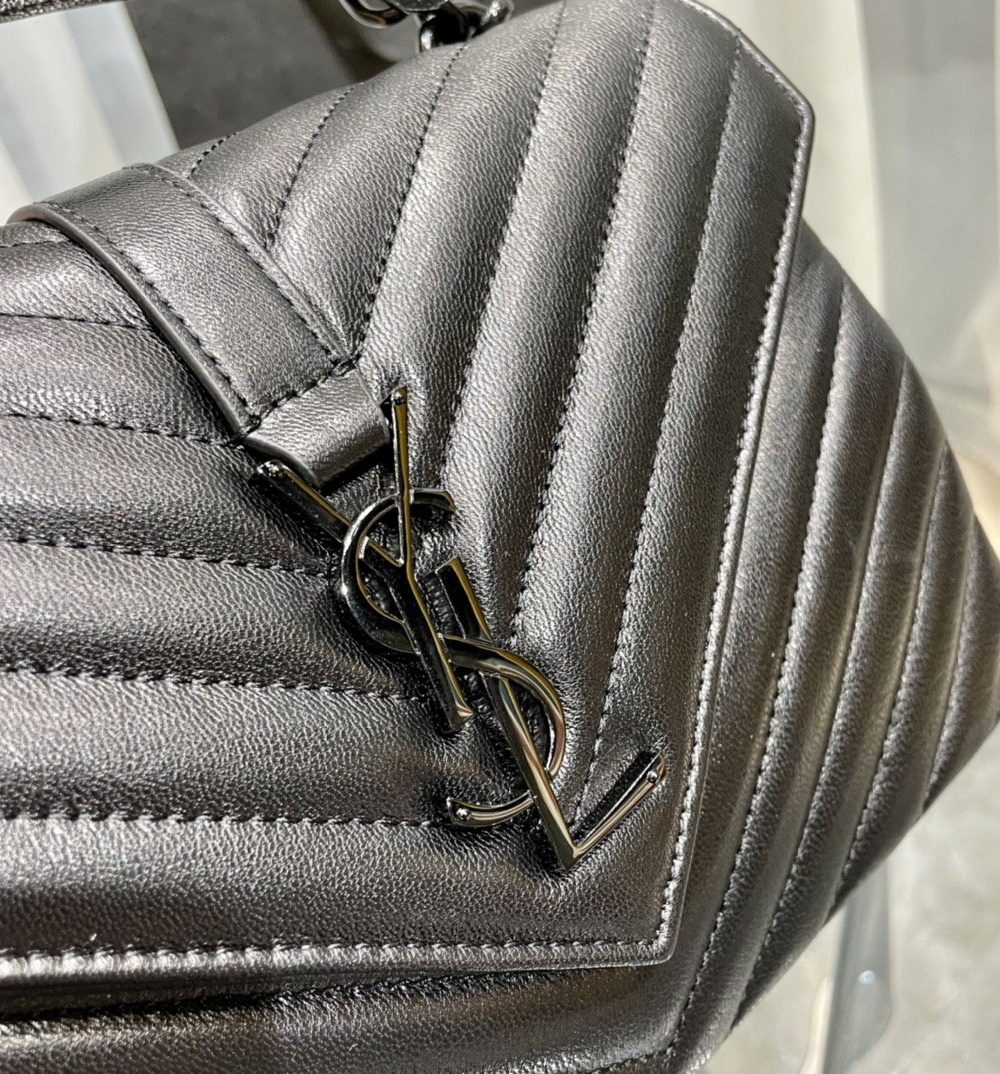 [REP 1:1] Saint Laurent College Medium Chain Bag Black Metal Toned Hardware For Women 9.4in/24cm YSL 600279BRM081000