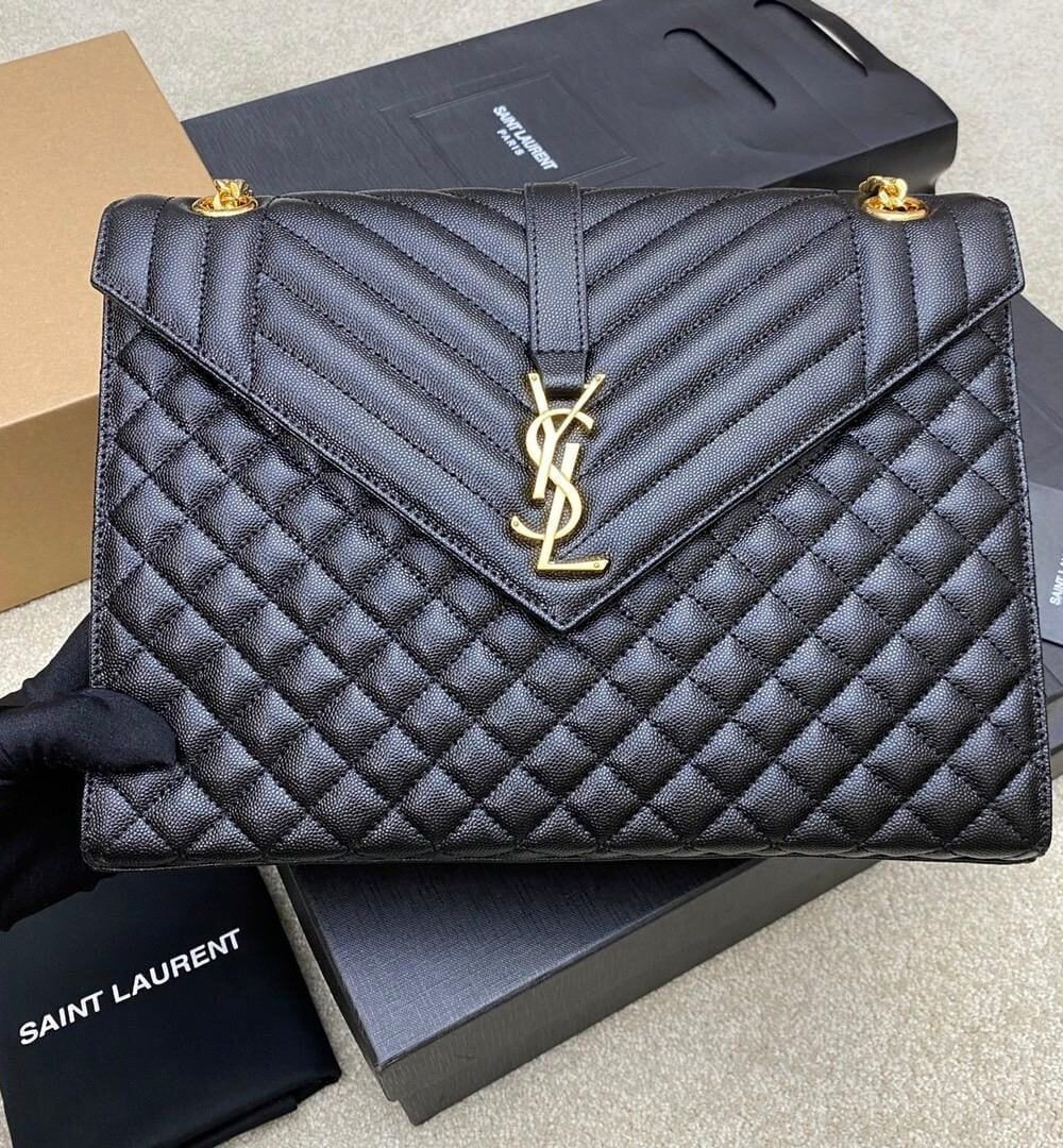 [REP 1:1] Saint Laurent Envelope Large Bag In Mix Matelasse Grain De Poudre Embossed 12.2in/31cm YSL 600166BOW911000
