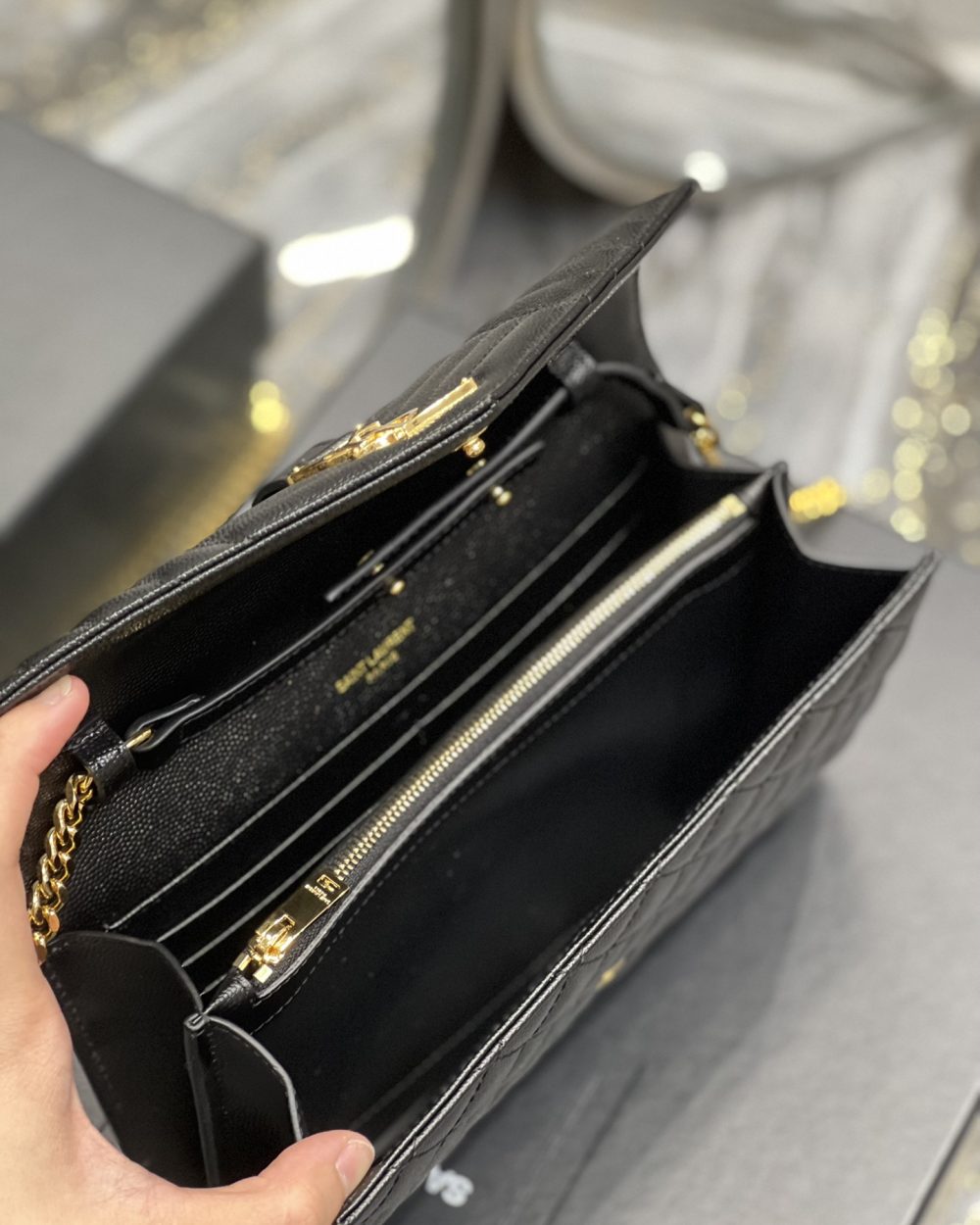 [REP 1:1] Saint Laurent Envelope Small Chain Bag Black For Women, Women's Bags 8.6in/22cm YSL
