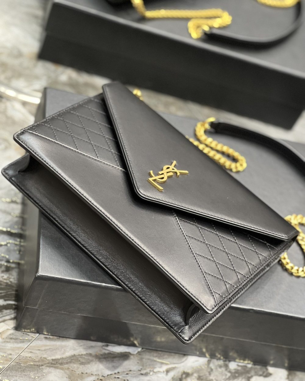 [REP 1:1] Saint Laurent Gaby Chain Bag Black With Gold Hardware For Women 10.4in/27cm YSL 6688641EL071000