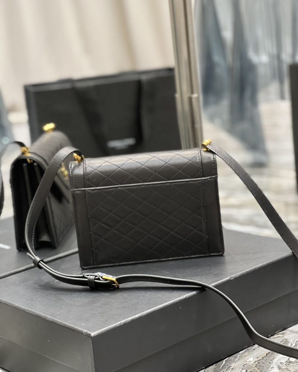 [REP 1:1] Saint Laurent Gaby Mini Satchel Black For Women, Women's Bags 7.9in/20cm YSL 6855741EL071000