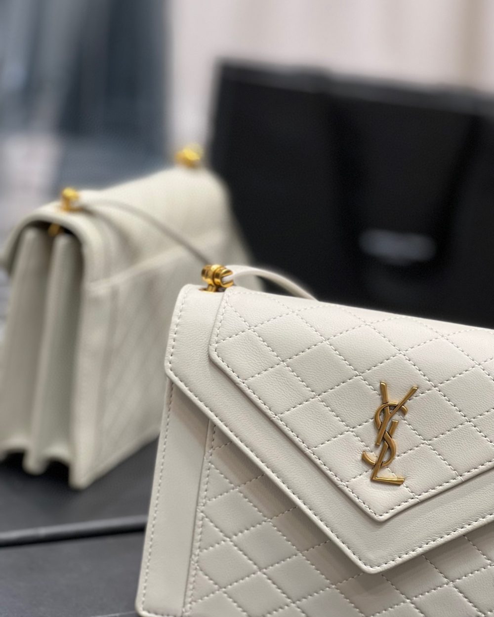 [REP 1:1] Saint Laurent Gaby Mini Satchel White For Women, Women's Bags 7.9in/20cm YSL 6855741EL079207