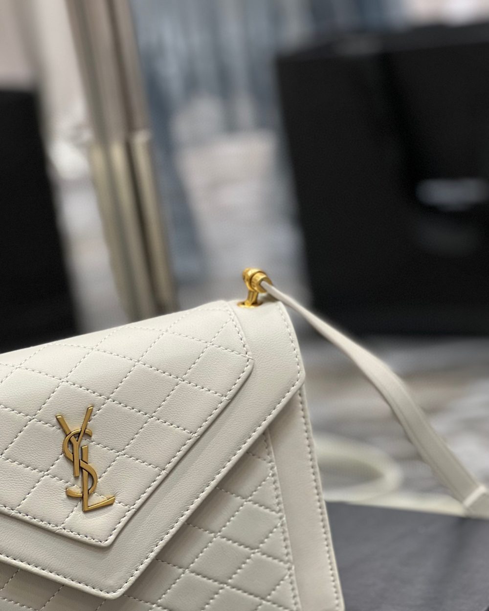 [REP 1:1] Saint Laurent Gaby Mini Satchel White For Women, Women's Bags 7.9in/20cm YSL 6855741EL079207