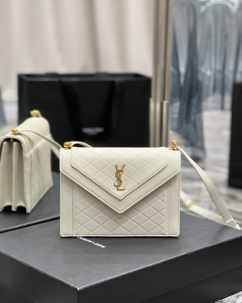 [REP 1:1] Saint Laurent Gaby Mini Satchel White For Women, Women's Bags 7.9in/20cm YSL 6855741EL079207