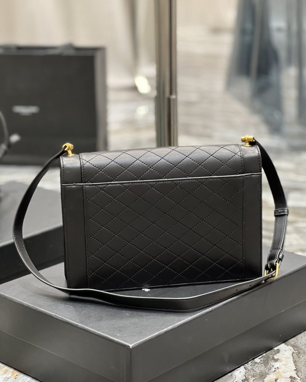 [REP 1:1] Saint Laurent Gaby Satchel Bag In Black With Gold Toned Hardware For Women 10.2in/26cm 6688631EL071000