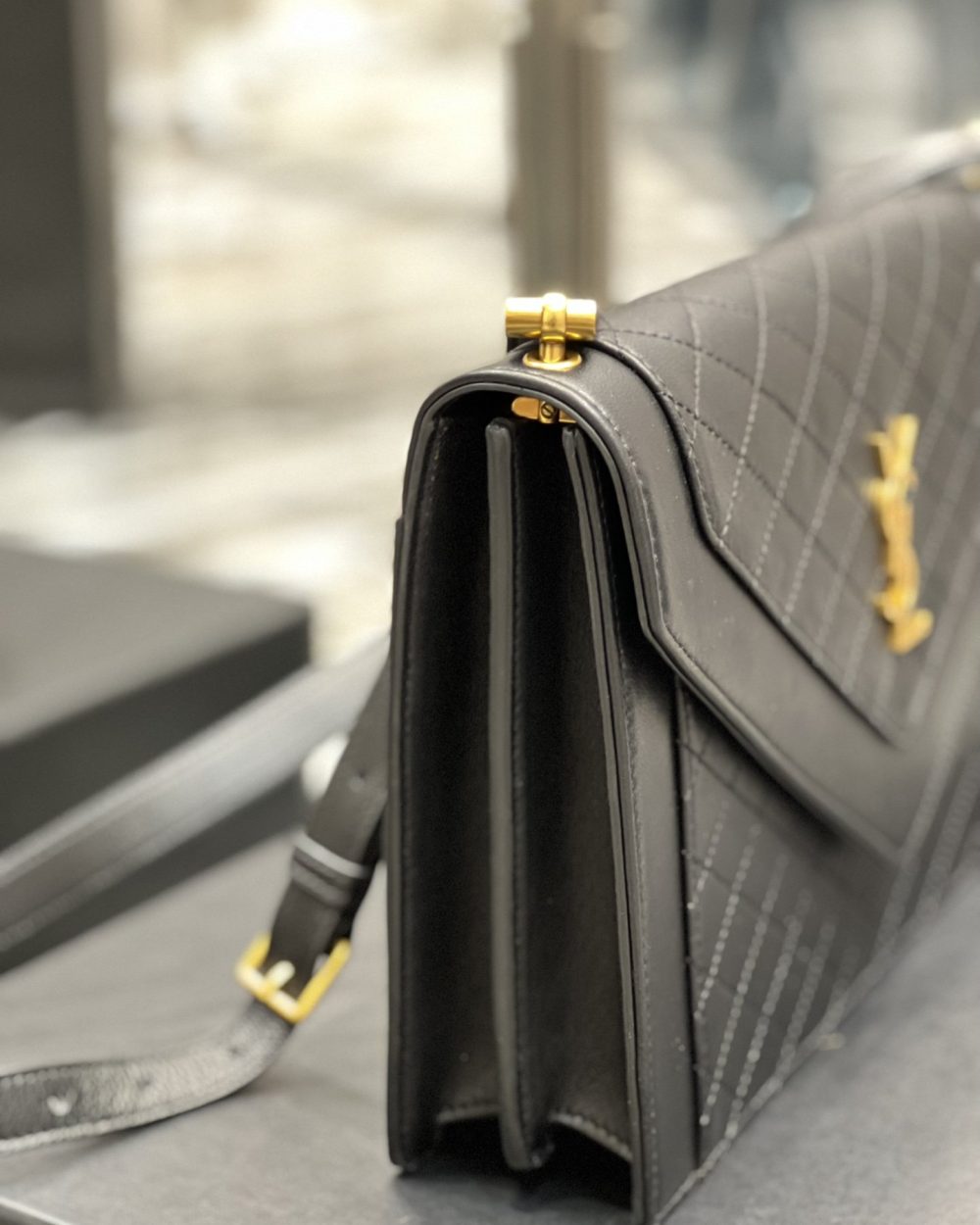 [REP 1:1] Saint Laurent Gaby Satchel Bag In Black With Gold Toned Hardware For Women 10.2in/26cm 6688631EL071000