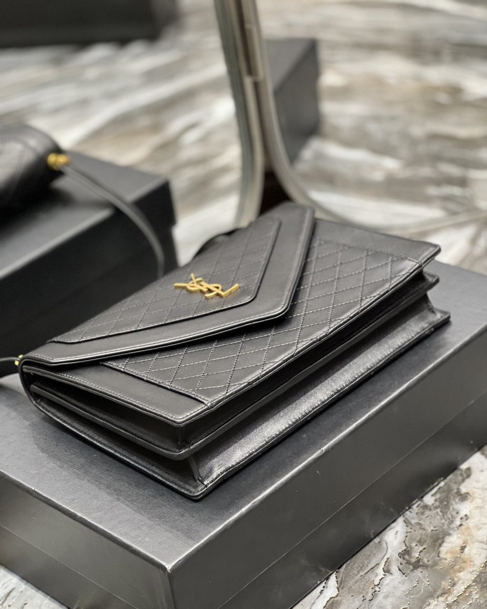 [REP 1:1] Saint Laurent Gaby Satchel Bag In Black With Gold Toned Hardware For Women 10.2in/26cm 6688631EL071000