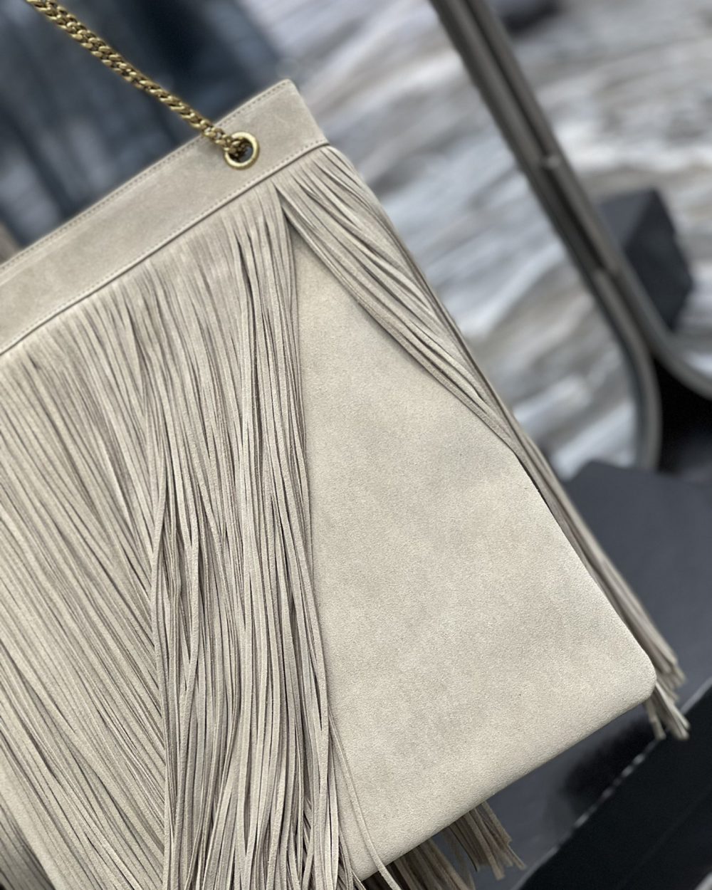 [REP 1:1] Saint Laurent Grace Ladies Tassel Beige For Women, Women's Bags 13.8in/35cm YSL
