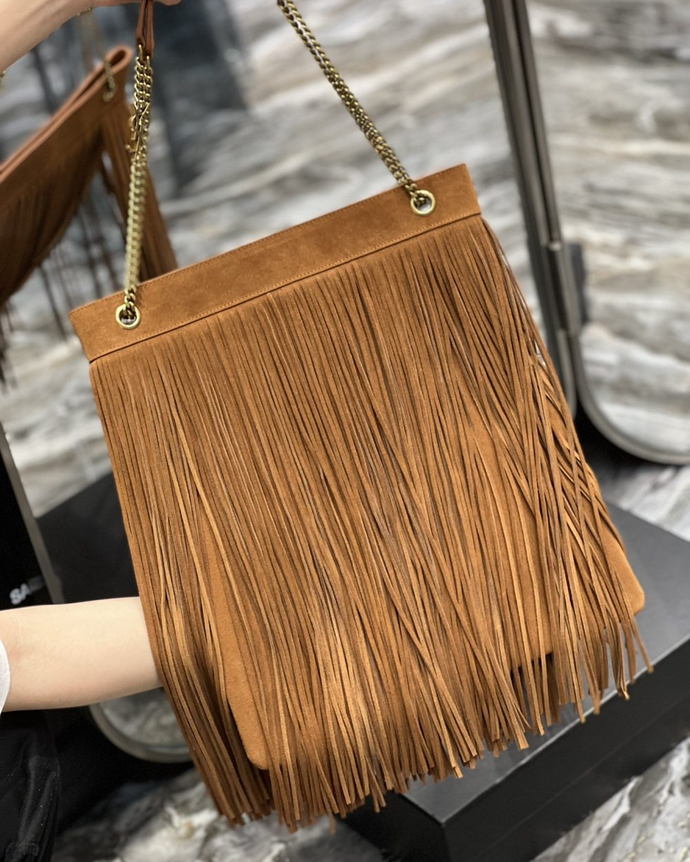 [REP 1:1] Saint Laurent Grace Ladies Tassel Brown For Women, Women's Bags 13.8in/35cm YSL‎