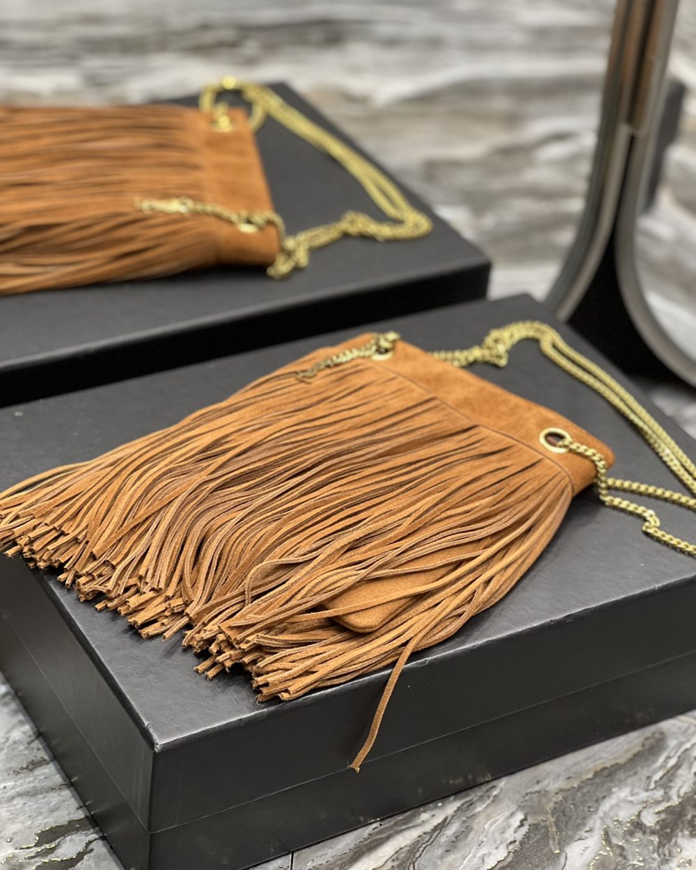 [REP 1:1] Saint Laurent Grace Ladies Tassel Brown For Women, Women's Bags 8.3in/21cm YSL