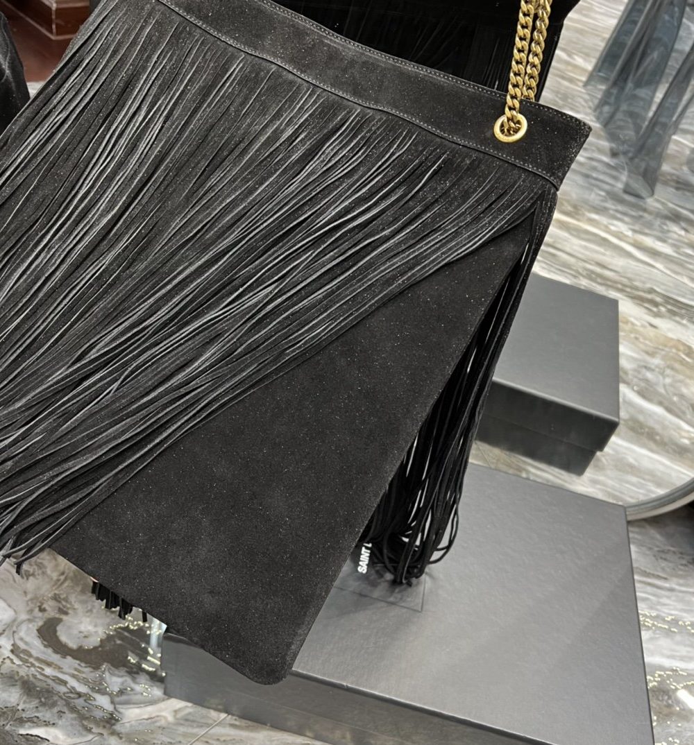 [REP 1:1] Saint Laurent Grace Ladies Tassel Grey For Women, Women's Bags 13.8in/35cm YSL