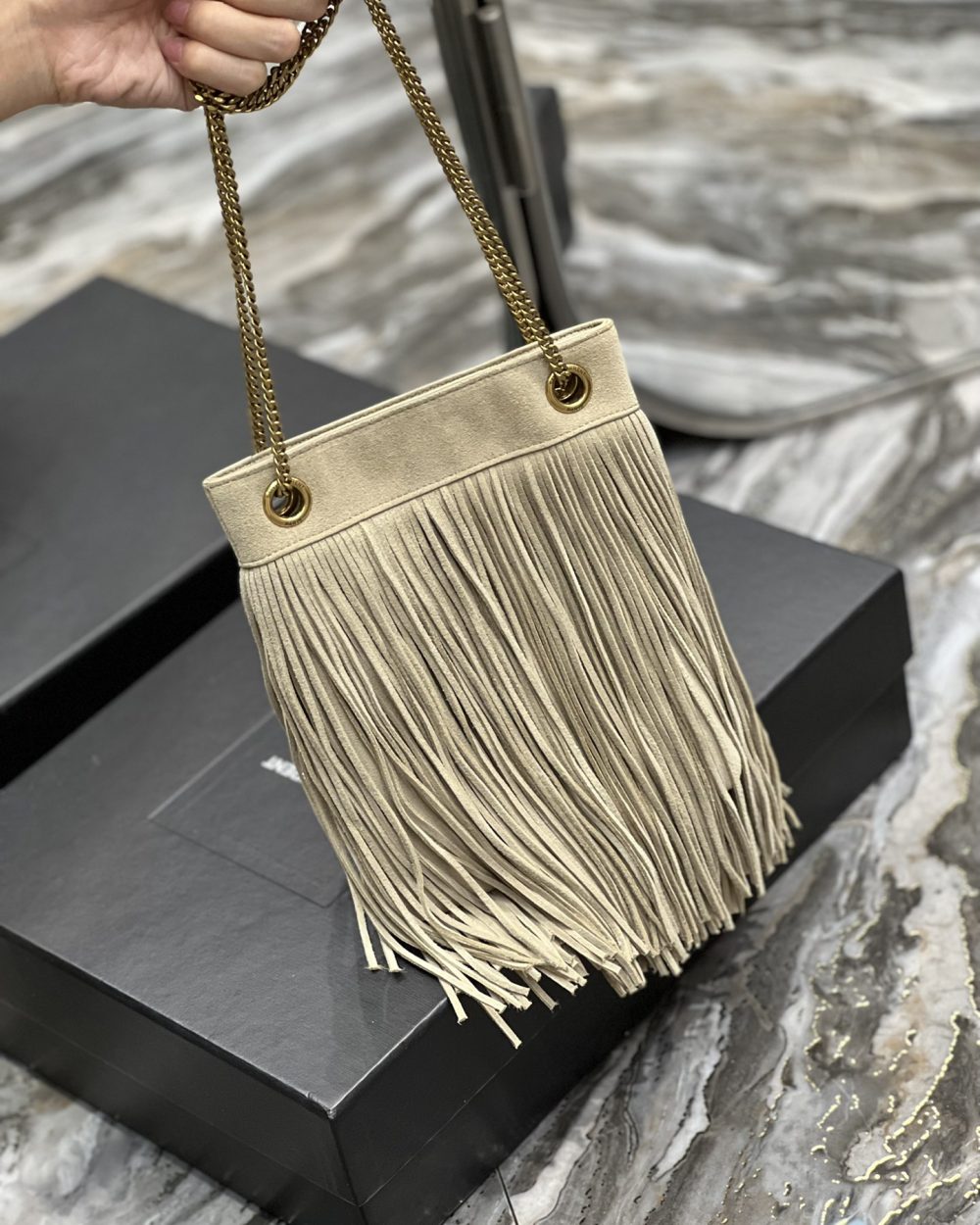 [REP 1:1] Saint Laurent Grace Ladies Tassel White For Women, Women's Bags 8.3in/21cm YSL