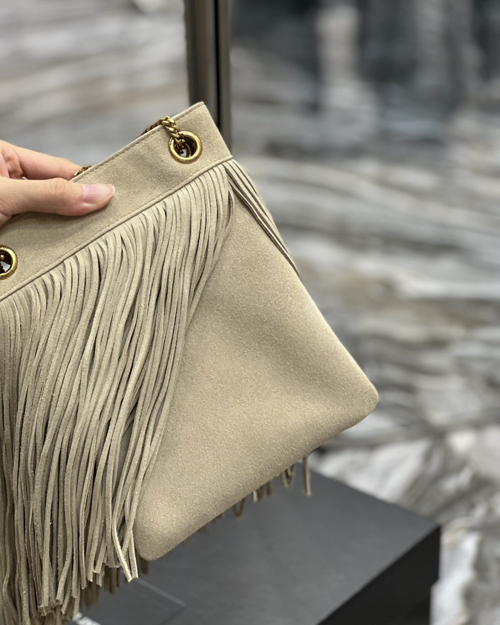 [REP 1:1] Saint Laurent Grace Ladies Tassel White For Women, Women's Bags 8.3in/21cm YSL