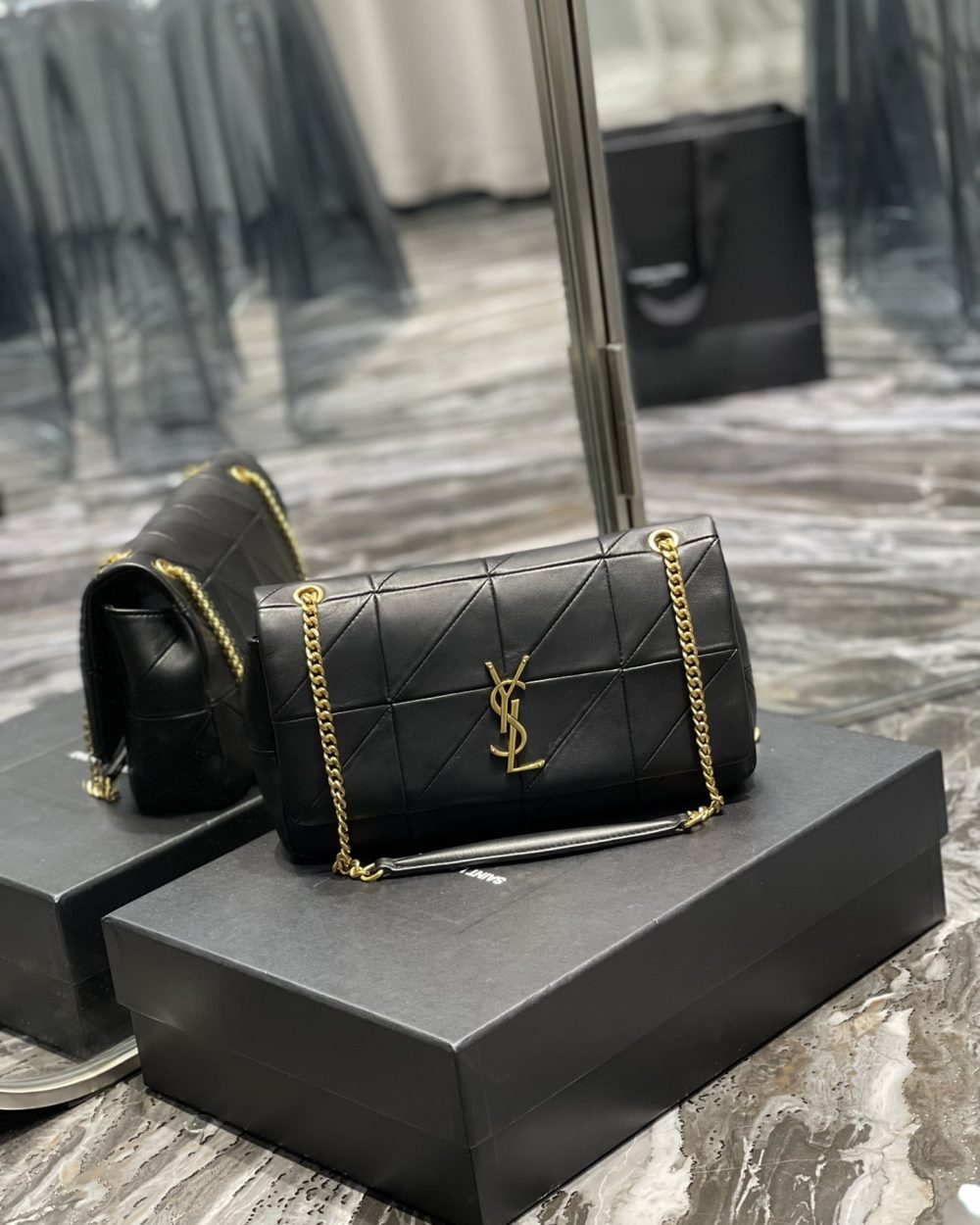 [REP 1:1] Saint Laurent Jamie Medium Chain Bag Black For Women, Women's Bags 9.8in/25cm YSL