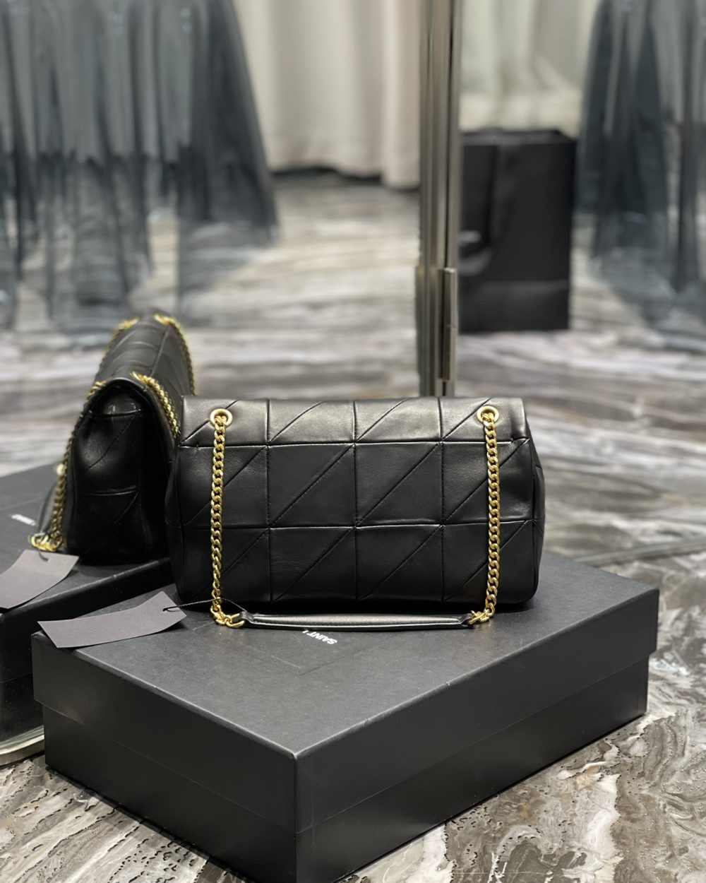 [REP 1:1] Saint Laurent Jamie Medium Chain Bag Black For Women, Women's Bags 9.8in/25cm YSL