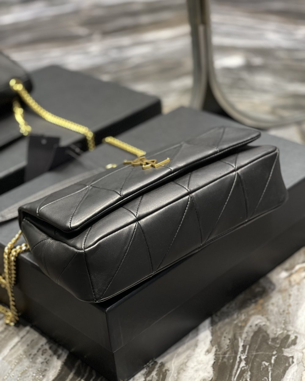 [REP 1:1] Saint Laurent Jamie Medium Chain Bag Black For Women, Women's Bags 9.8in/25cm YSL