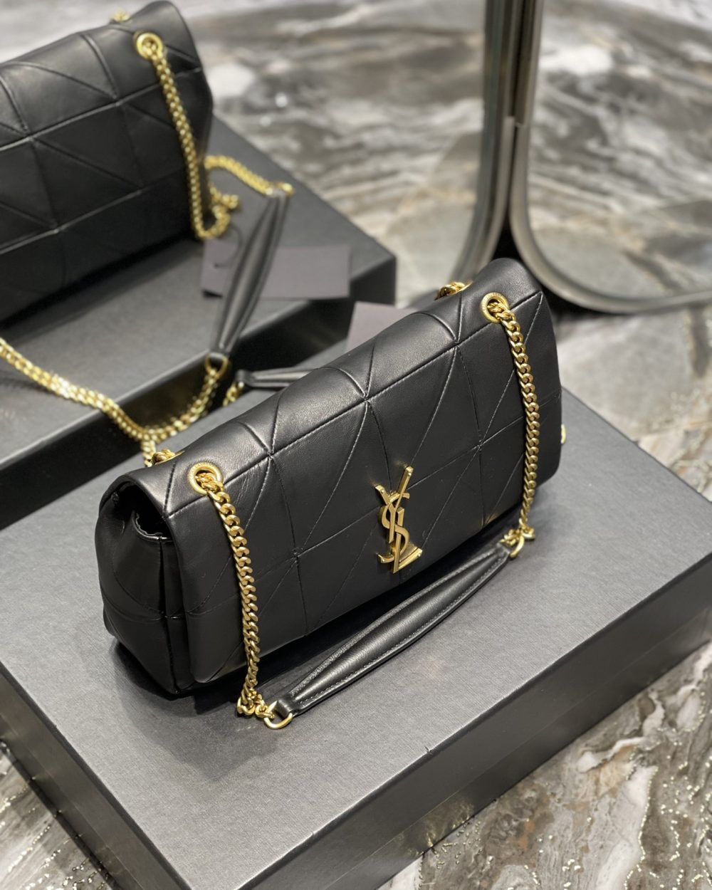 [REP 1:1] Saint Laurent Jamie Medium Chain Bag Black For Women, Women's Bags 9.8in/25cm YSL